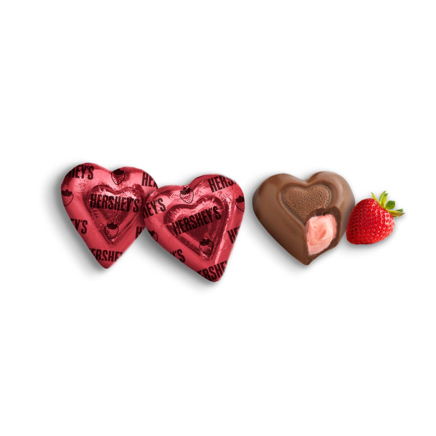 HERSHEY'S Strawberry Creme Flavored Hearts, Valentine's Candy Bag, 8.8 oz