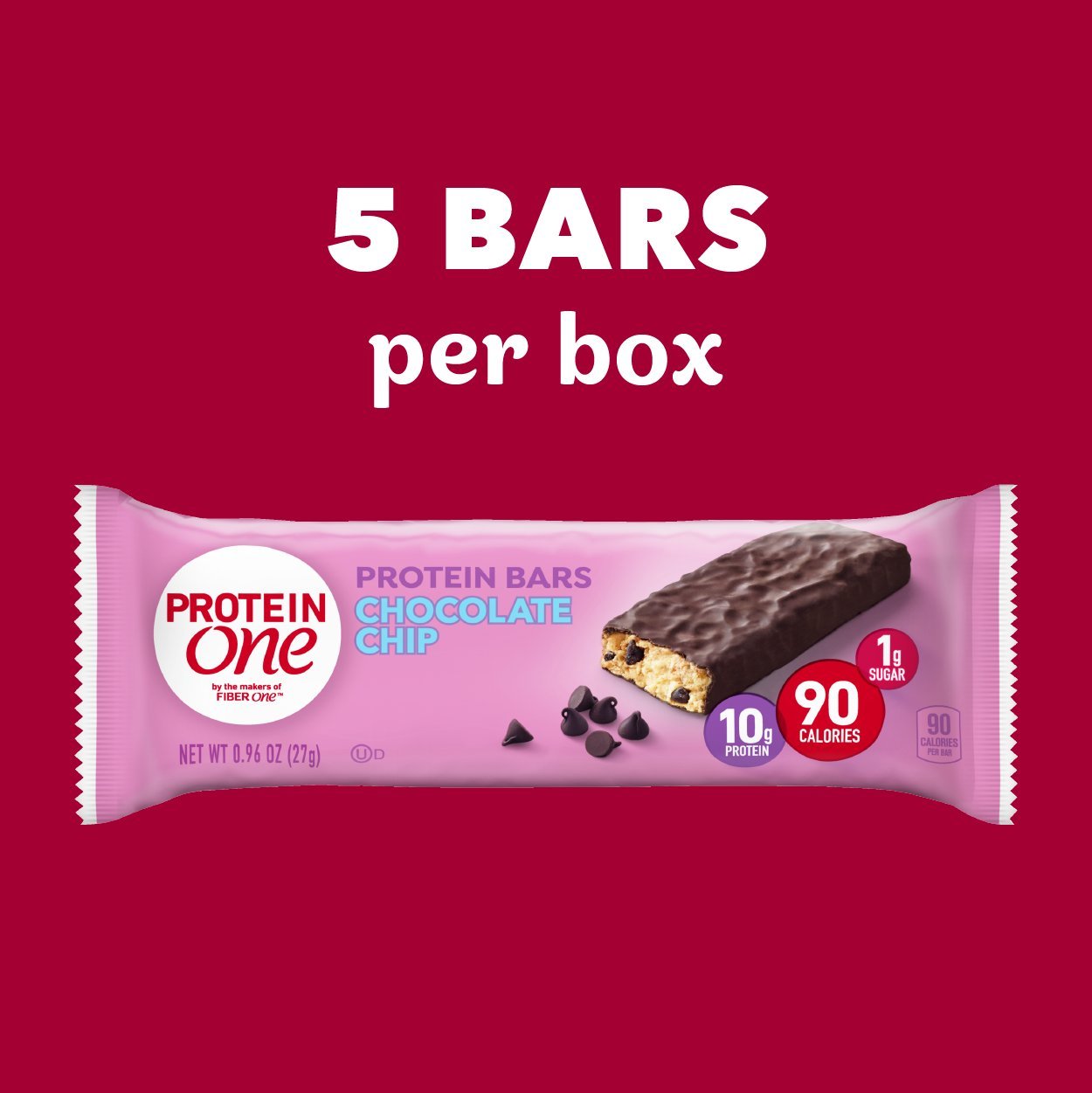 Protein One, Protein Bars Chocolate Chip, 0.96 Ounce, 5 Count
