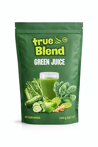 TrueBlend Green Juice Powder - Whole Fruit & Vegetable Drink Mix (240 g Pouch)