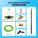 EquipMaxx Superlite Aluminum Water Fed Pole Kit Lightweight 24 Feet - Outdoor Window Cleaner Window Glass Solar Panel Cleaning System, Washing