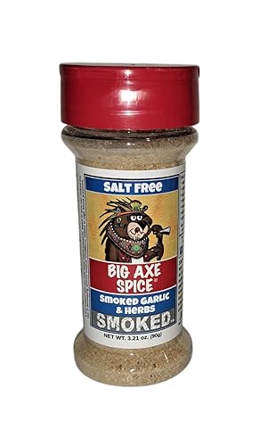 Big Axe Spice Smoked Garlic & Herbs Salt Free All Purpose Seasoning, Potassium Free, Gluten Free, Sugar Free, Preservative Free - Vegetarian - Vegan