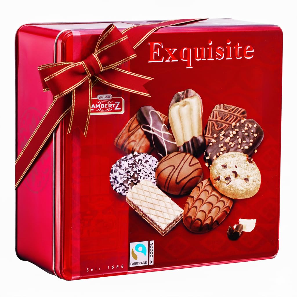 Lambertz European Cookie Tin - 92 Cookies, 10 Varieties - Ready To Serve And Gift-Ready For Sweetheart Sharing And Office Treats - 26 Ounces