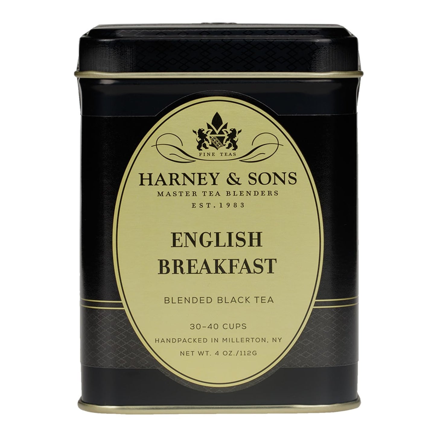 Harney and Sons English Breakfast Loose Black Tea - 4oz Loose Leaf Tin, Pure China Keemun, Bold, Full-Bodied Flavor, Great for Hot, Iced, or Teapot