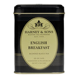Harney and Sons English Breakfast Loose Black Tea - 4oz Loose Leaf Tin, Pure China Keemun, Bold, Full-Bodied Flavor, Great for Hot, Iced, or Teapot