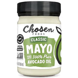 Chosen Foods Classic Mayo, 12 Fl Oz - 100% Pure Avocado Oil-Based Mayonnaise - Non-GMO, Gluten-Free, Keto Friendly - 355mL Glass Jar (Pack Of 1)