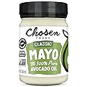 Chosen Foods Classic Mayo, 12 Fl Oz - 100% Pure Avocado Oil-Based Mayonnaise - Non-GMO, Gluten-Free, Keto Friendly - 355mL Glass Jar (Pack Of 1)