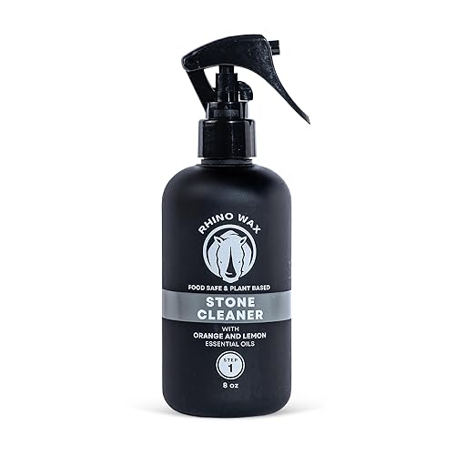 Rhino Wax Soapstone Spray Cleaner - Safely Clean Soap Stone, Slate, Granite, Quartz, Marble, Concrete - Food Safe - Natural Ingredients - Fresh Orange