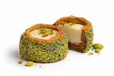 Omniya Crispy Pistachio Kataifi Nest with Cream Filling - Luxury Middle Eastern Dessert with Ashta or White Chocolate Cream Center - Gourmet Gift
