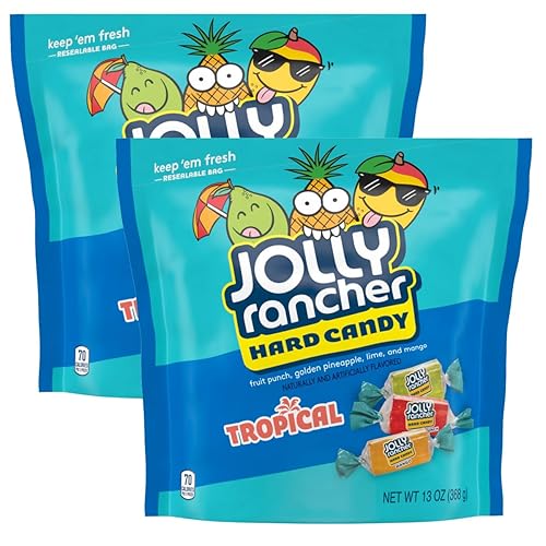 Jolly Ranchers Tropical Bag, 13 Ounce Bag (Pack of 2), Individually Wrapped Hard Candy, The Hampton Popcorn & Candy Company