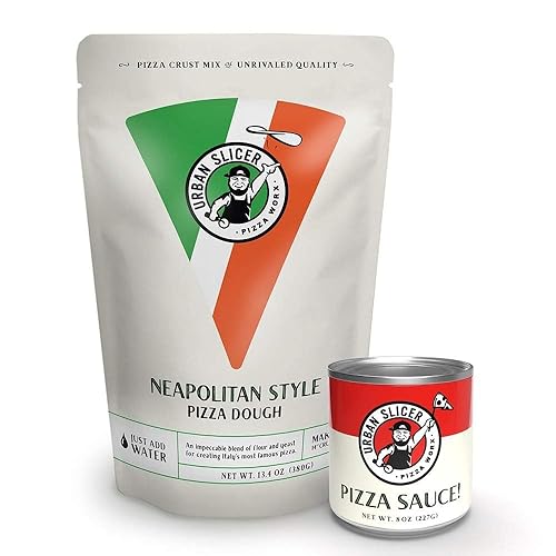 Urban Slicer Pizza Worx - Neapolitan Style Pizza Dough and Pizza Sauce Pack - At-Home Pizza Making Kit for Classic Artisan Pizza - Makes 2 Pizzas