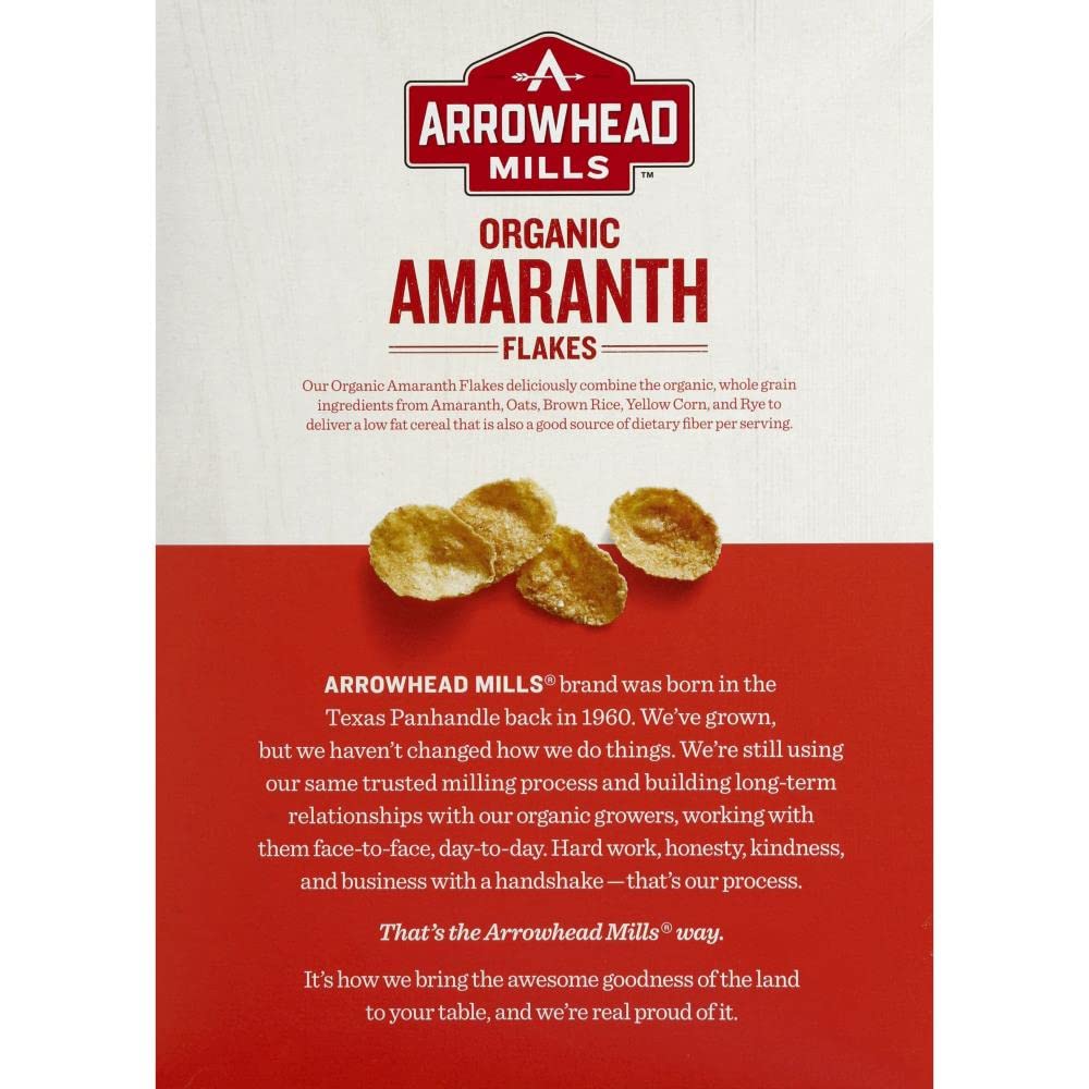 Arrowhead Mills Organic Cereal, Amaranth Flakes, 12 oz. (Pack of 6)