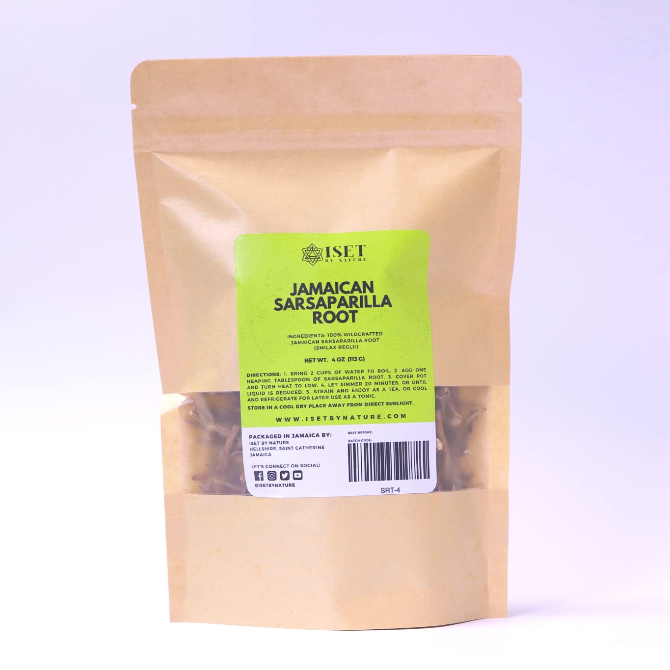 Jamaican Sarsaparilla Root, Wildcrafted Whole Roots, Cut and Sifted (2, Ounces)