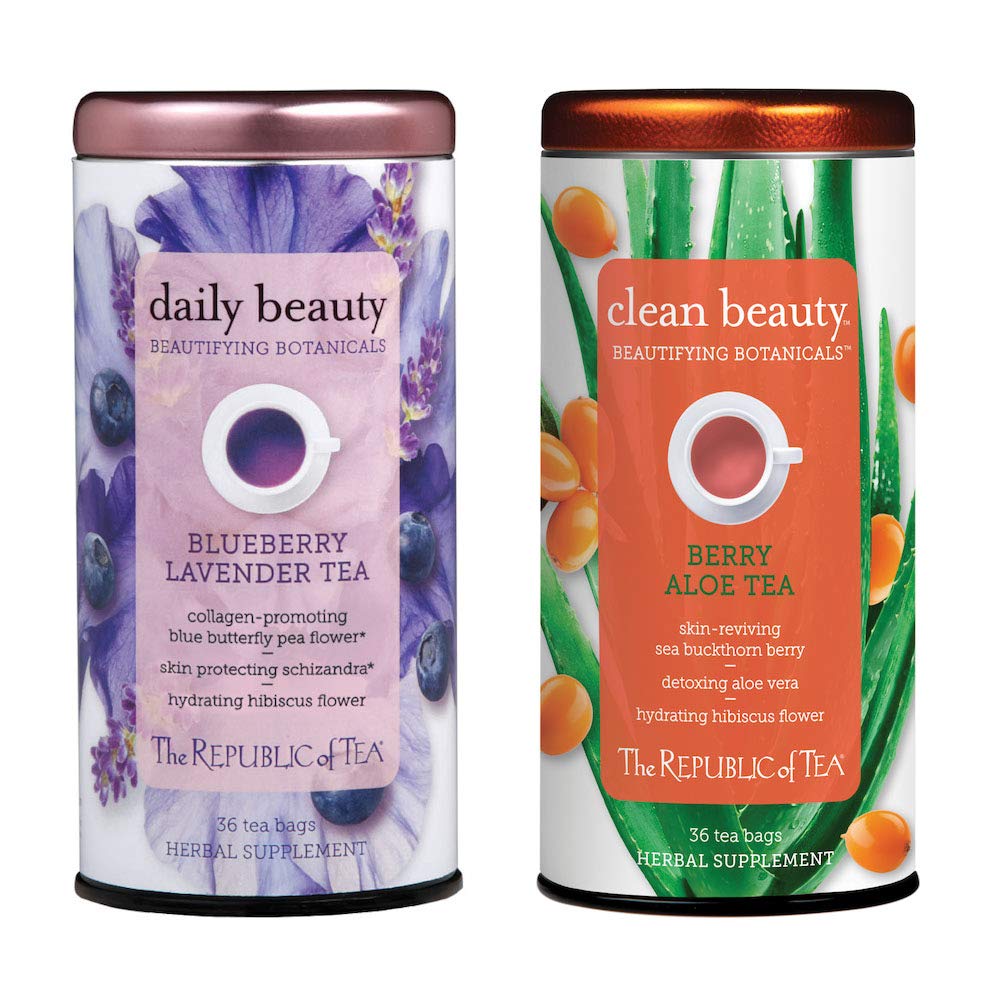 The Republic of Tea Day of Beauty Tea Combo Pack, Daily Beauty Herbal Tea and Clean Beauty Herbal Tea