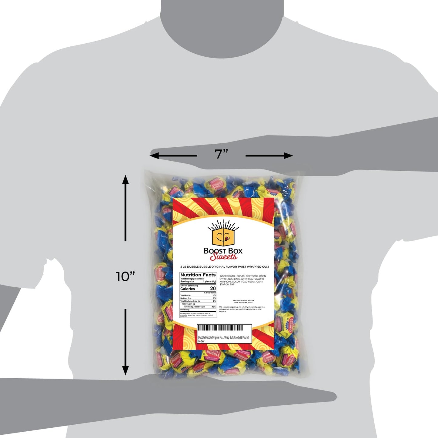 Dubble Bubble Original Flavor Bubblegum Individually Twist Wrap Bulk Candy (2 Pound)