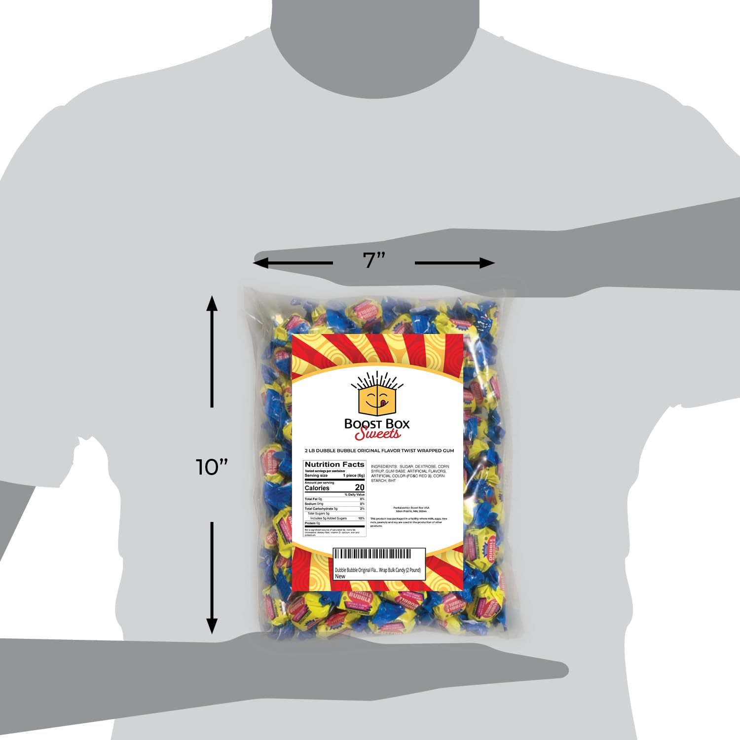 Dubble Bubble Original Flavor Bubblegum Individually Twist Wrap Bulk Candy (2 Pound)