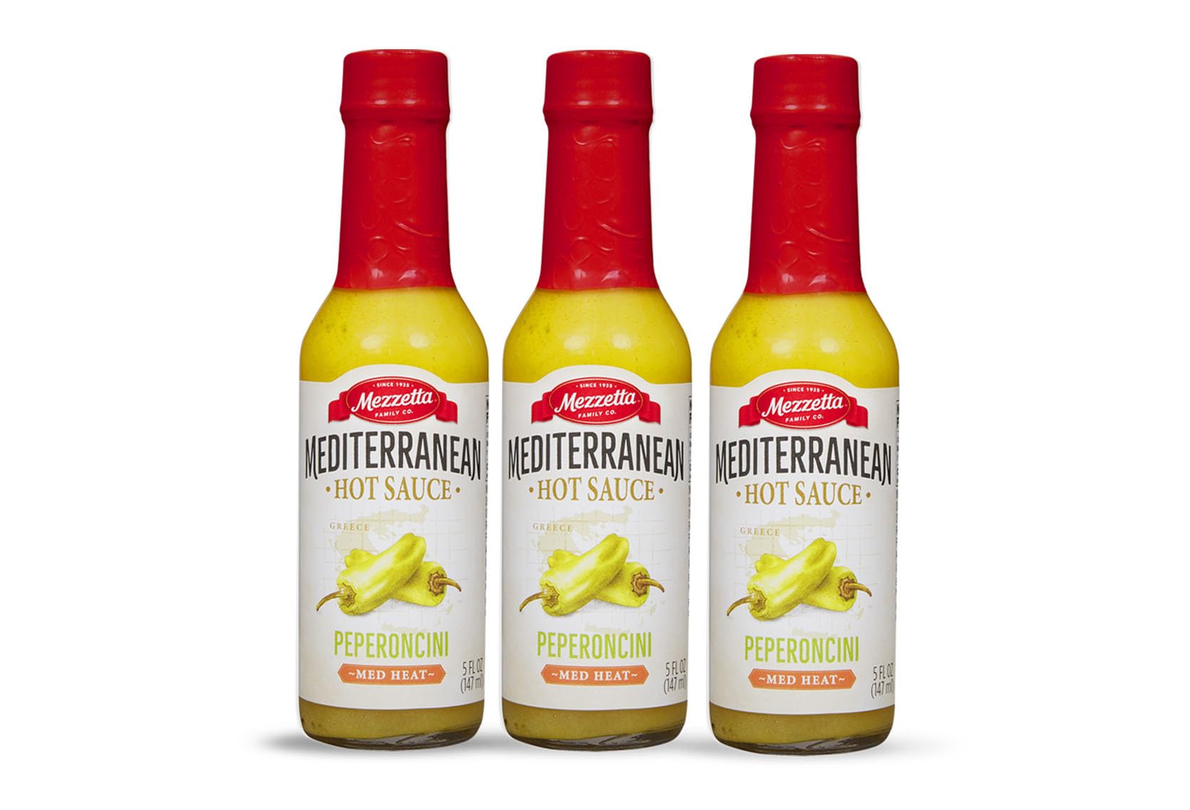 Mezzetta Peperoncini Sauce - Mediterranean Hot Sauce for Chicken, Grilled Veggies, Pizza, Pastas - Medium Heat - Non-GMO & Gluten Free - 5 fl. oz