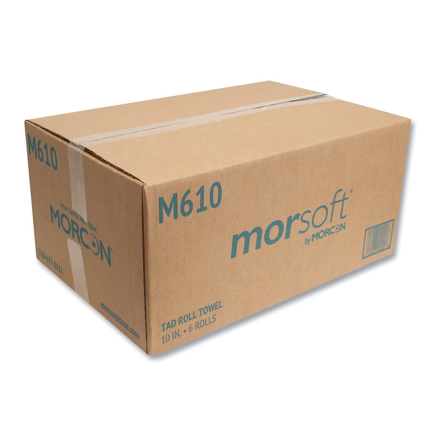 Morcon Paper M610 Hardwound Roll Towels, 1-Ply, 10-Inch x 500 ft, White, 6 Rolls/Carton