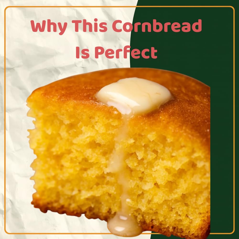 Southern Cornbread Loaf - Sweet Rich Buttery Flavor - Homemade Style - Freshly Baked Whole Perfect for Breakfast, Dinner, or Holiday Meals - Net Wt 1