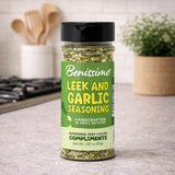 Benissimo Leek & Garlic Seasoning, Flake & Granule Blend for Chicken, Seafood, Vegetables, Pasta, Soups, Dips, Sauces, Roasting & Grilling with Pet