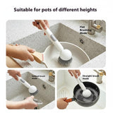 6-in-1 Dish Brush with Detergent Dispenser 360° Rotating Scrubber for Pots Pans Dishes & Utensils Adjustable Angles Non-Slip Grip Handle Durable PET