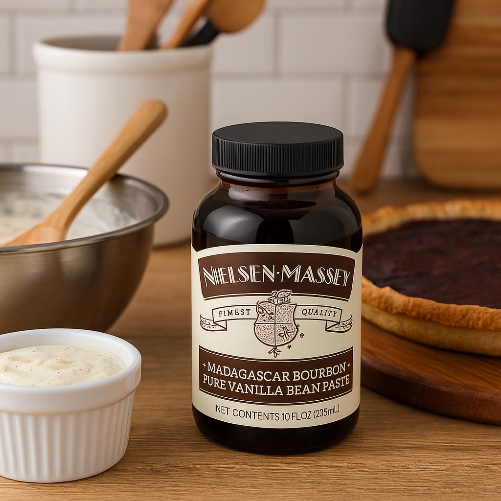 Nielsen-Massey Pure Vanilla Bean Paste, 10 oz | All-Natural, Certified Kosher Premium Baking & Cooking Vanilla with Real Bean Specks | Non-GMO