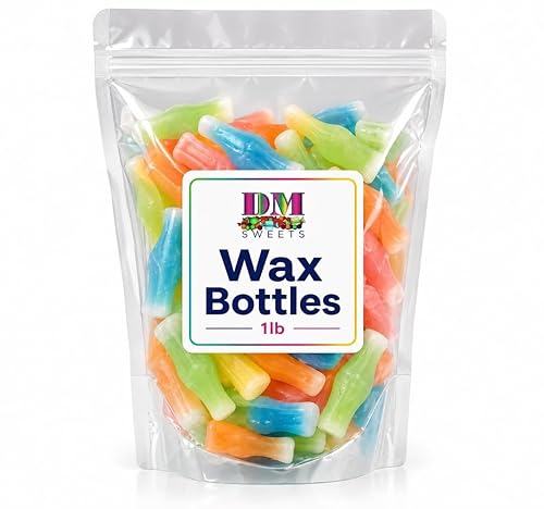 Wax Candy Bottles - 1 lb Bulk Bag of Retro Mini Drinks - A Nostalgic Chewy Novelty Treat for Kids and Parties