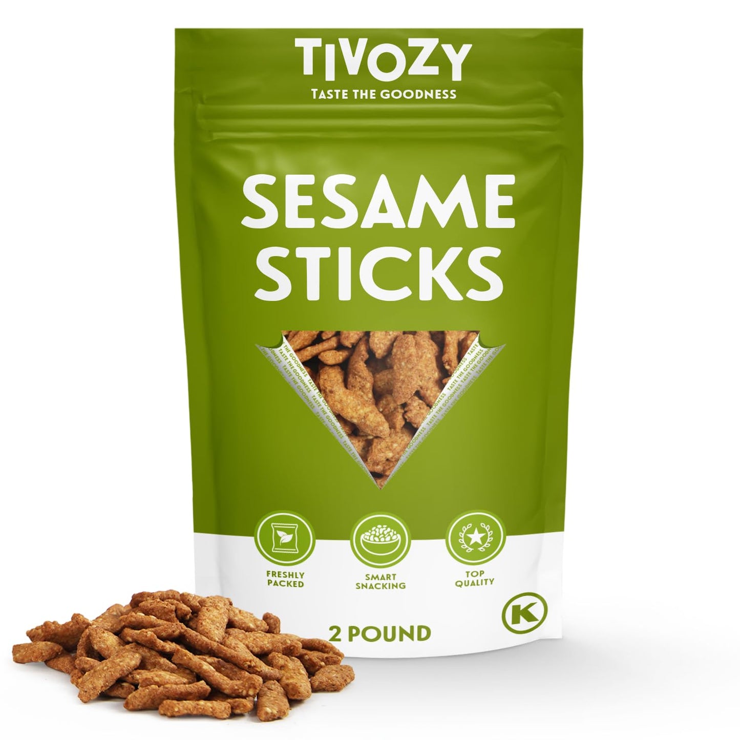 Sesame Sticks Snacks Original 2 Lbs. Delicious and Fresh Gourmet Seed Snacks with the Perfect Mix of Roasted and Salty Flavor for Midday Snacking