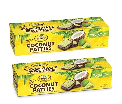 Anastasia Confections Key Lime Flavor Coconut Patties,net wt 12 OZ (Two Pack)