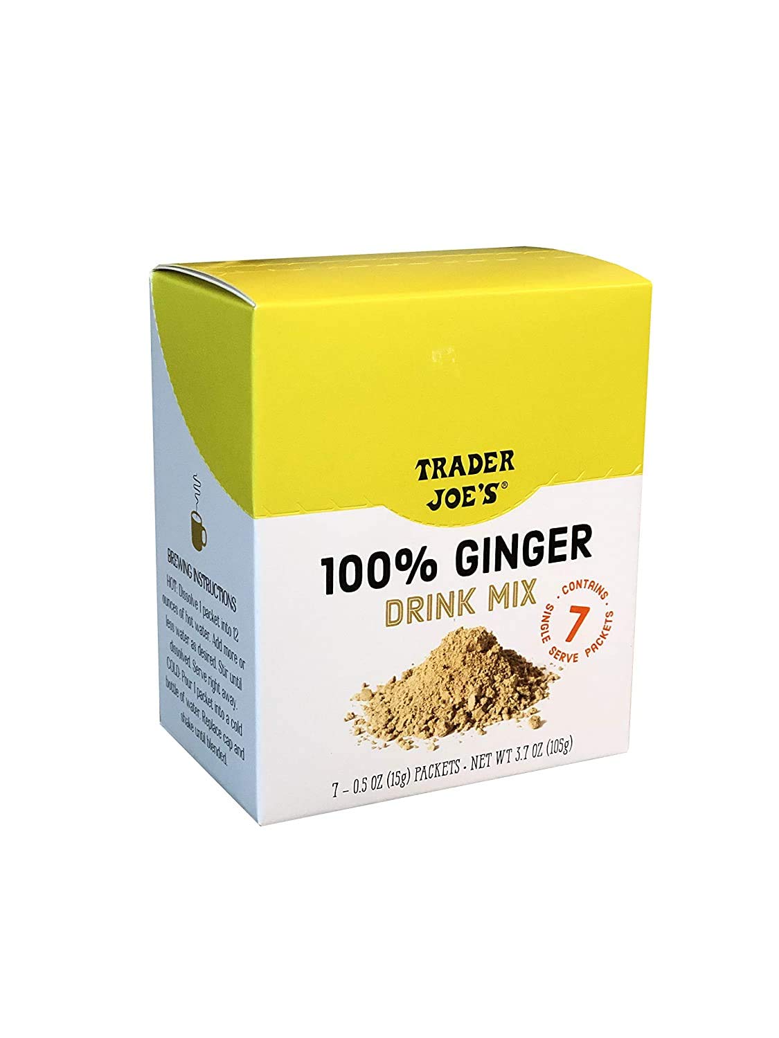 Trader Joe's 100% Natural Ginger Drink Mix 7 - 0.5oz (15g) Packets.