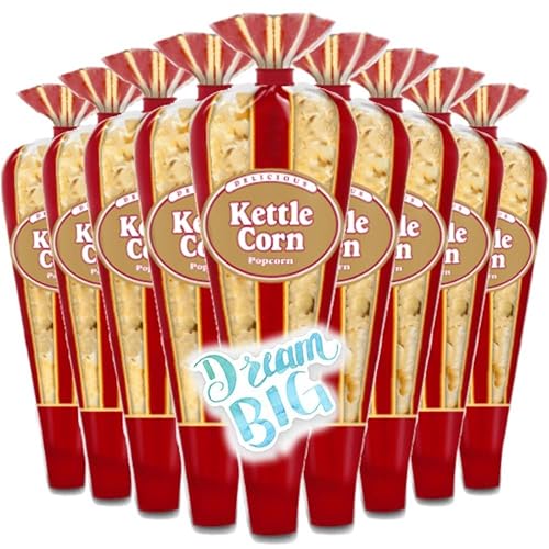 Gourmet Popcorn - Limited Edition Pack of 12 Kettle Popcorn Mini Cones & Exclusive Inspirational Sticker! 10.8oz total