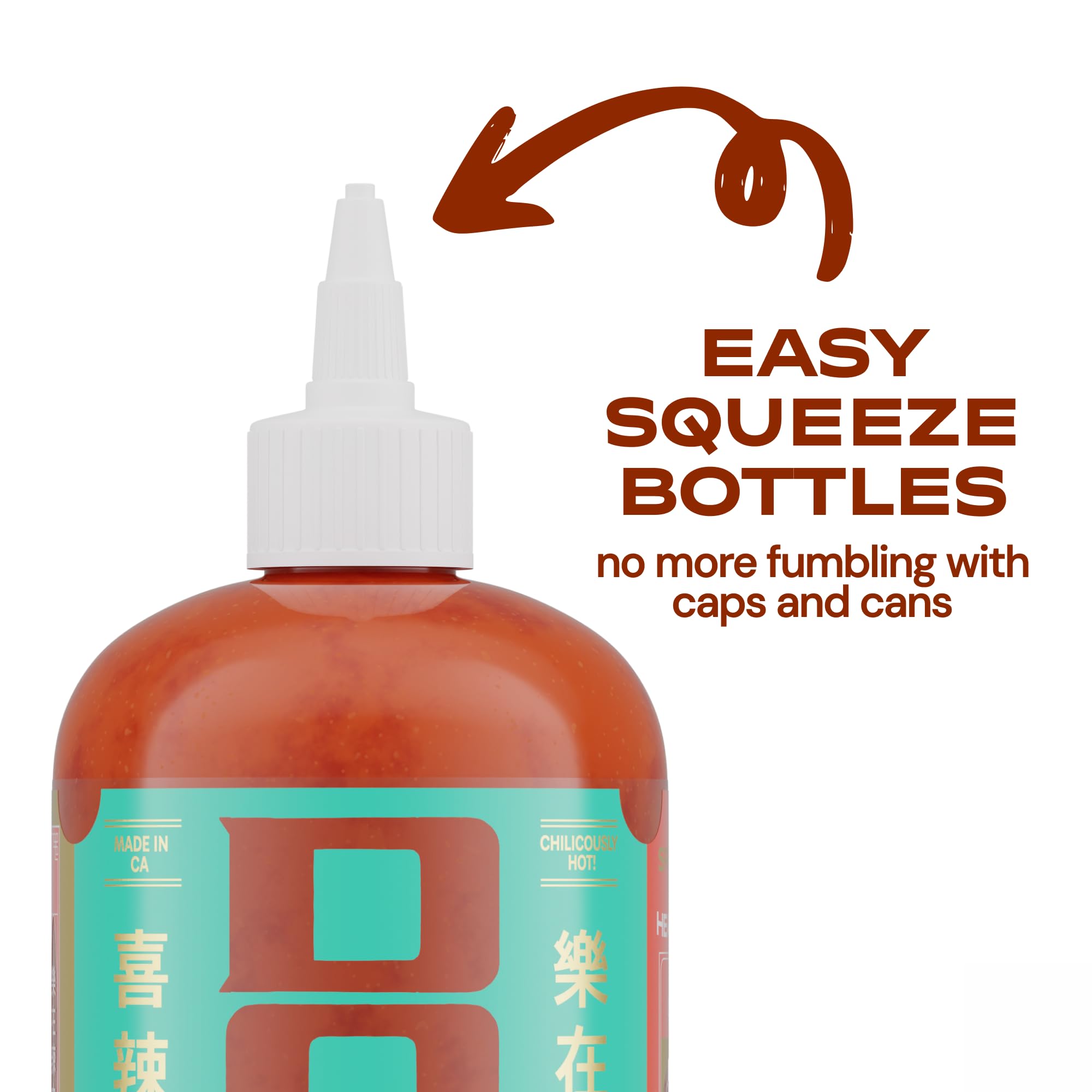 DOU by Uncle Chen Sriracha Hot Chili Sauce - Naturally Red, Fresh Jalapeño & Cayenne, 60-Year Family Recipe (2 Pack x 16oz)