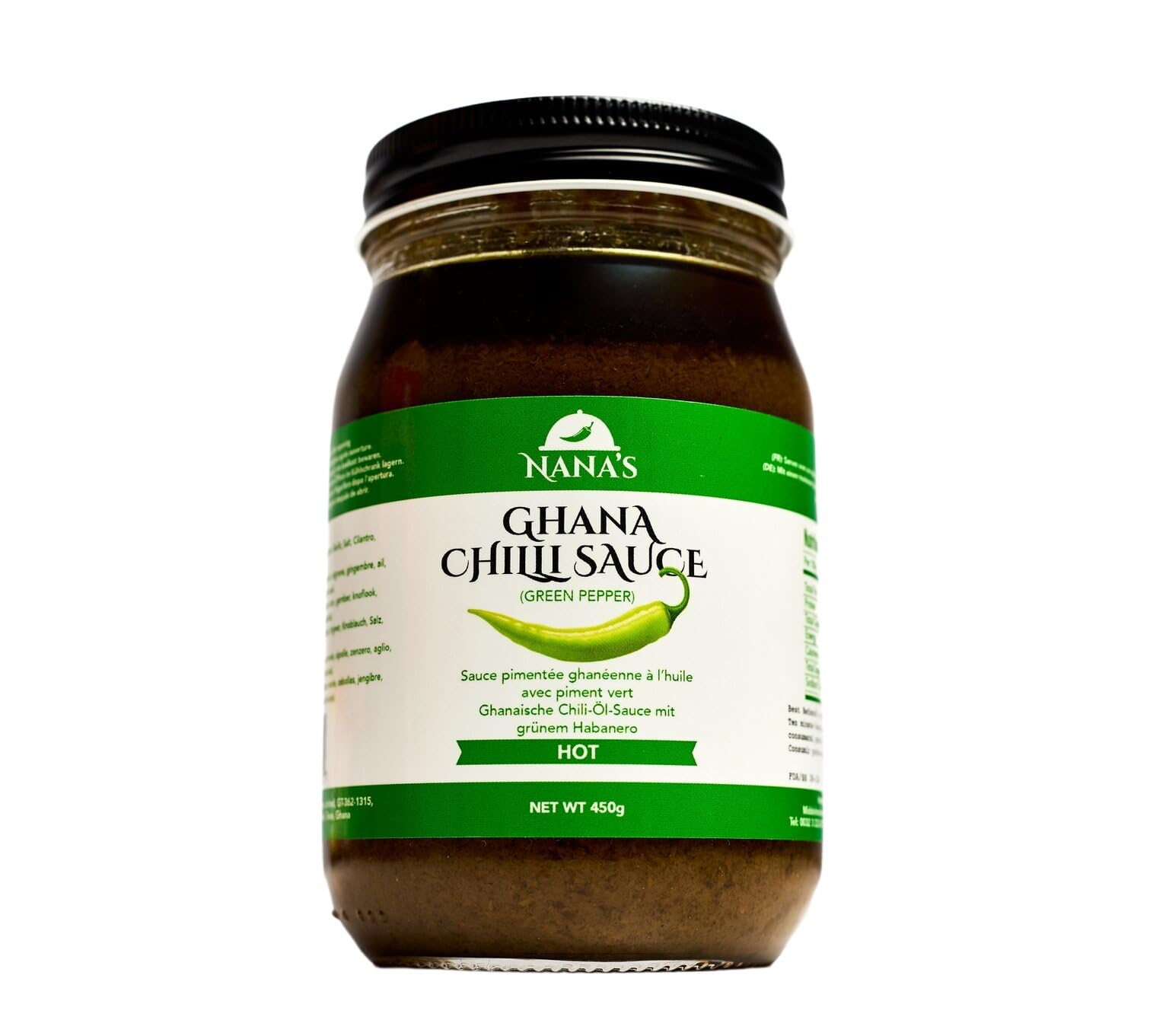 Nanas Kitchen African Chili Sauce - Shito Made with Fresh Chili & Spices, Adds Heat & Flavor to Any Dish, Traditional Ghana Recipe, Resealable Jar