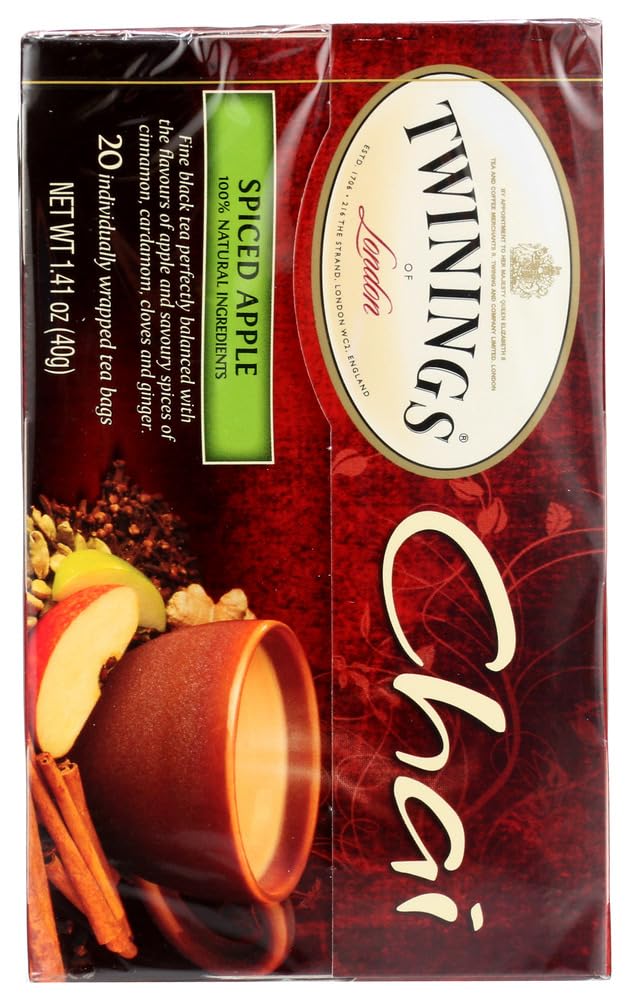 Twinings of London Apple Spice Chai Tea Bags, 20 Count
