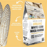 Just About Foods Organic Heirloom White Corn Masa Harina 1lb