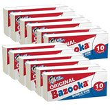 Bazooka Bubble Gum Individually Wrapped Pink Chewing Gum in Original Flavor - 10 Piece Wallet Packs (Pack of 12) - Fun Old Fashioned Candy for Kids