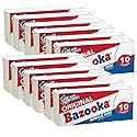 Bazooka Bubble Gum Individually Wrapped Pink Chewing Gum in Original Flavor - 10 Piece Wallet Packs (Pack of 12) - Fun Old Fashioned Candy for Kids