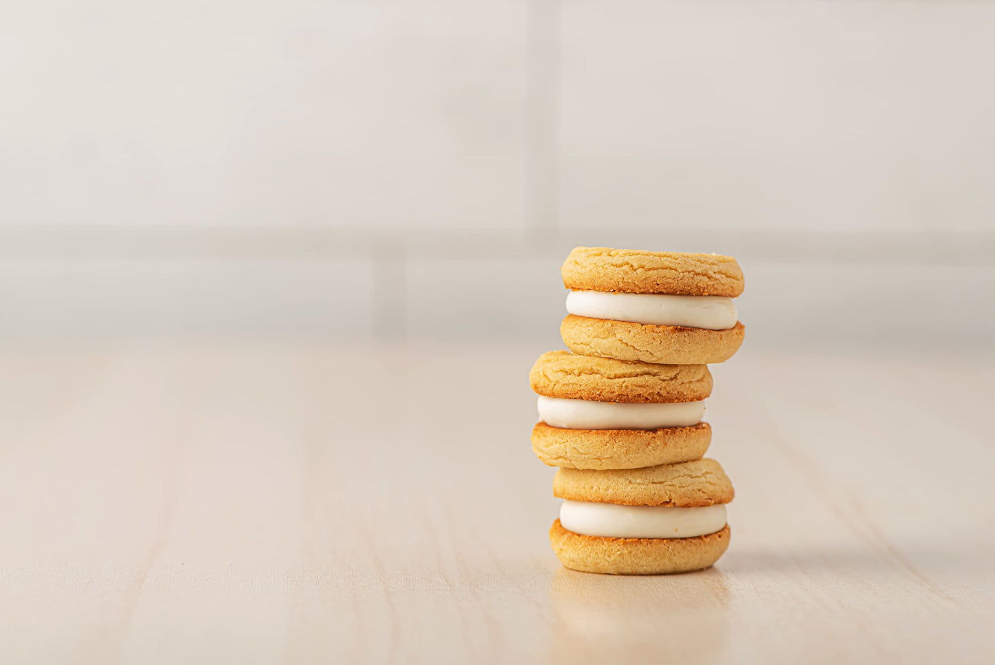 Our Specialty Crème Brulee Sweet Middle Sandwich Cookies, Nut Free Dessert, 6 Cookies, 7.75 Ounces