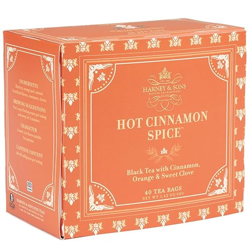 Harney & Sons Hot Cinnamon Spice Tea, 40 Tea Bag Box