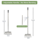 GLOHOO Indoor Soft Bristles Angle Sweeping Broom with Long Handle for Kitchen Hardwood Floor Cleaning