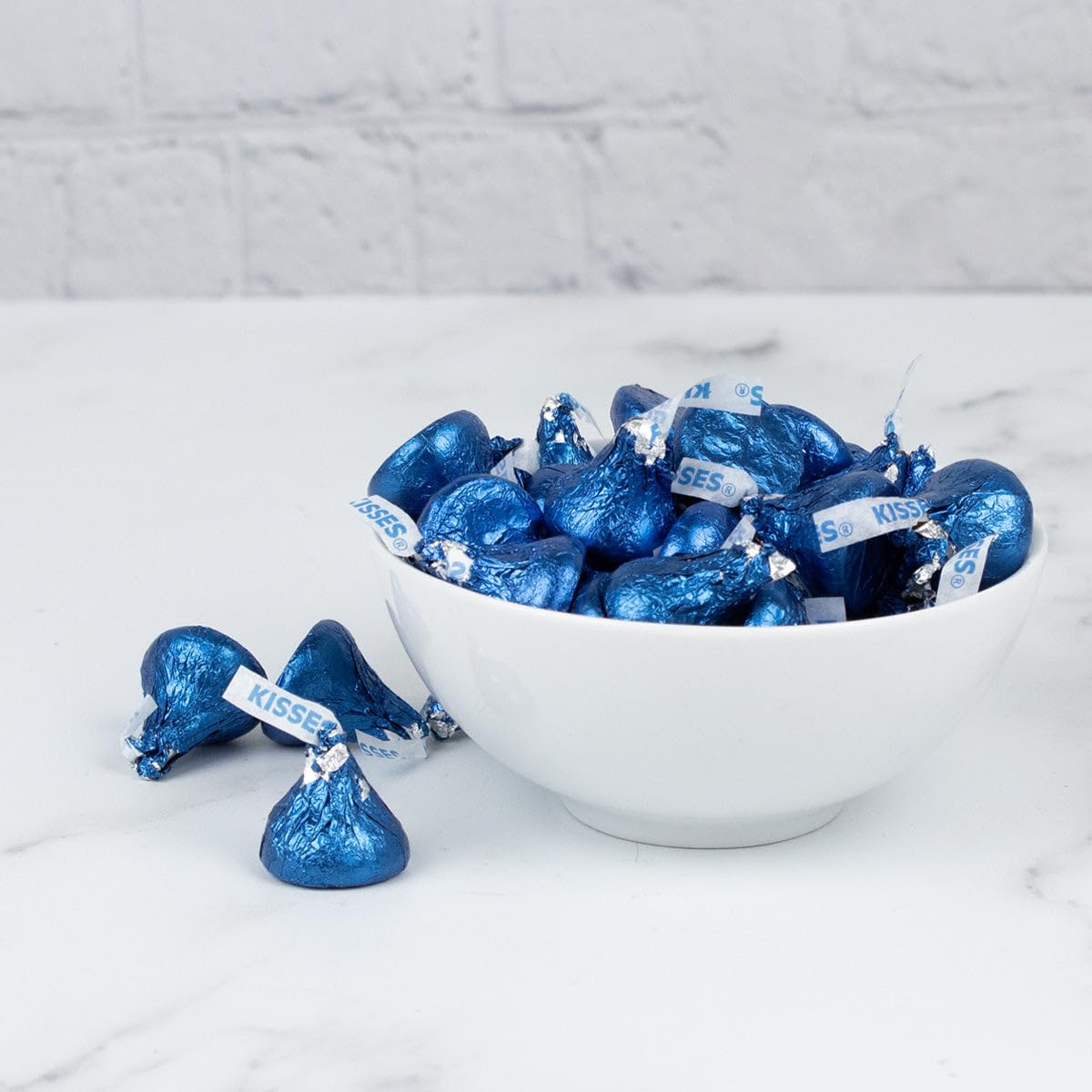 Dark Blue Candy Hershey's Kisses Plus Celebrate Kiss Stickers - 90 Count