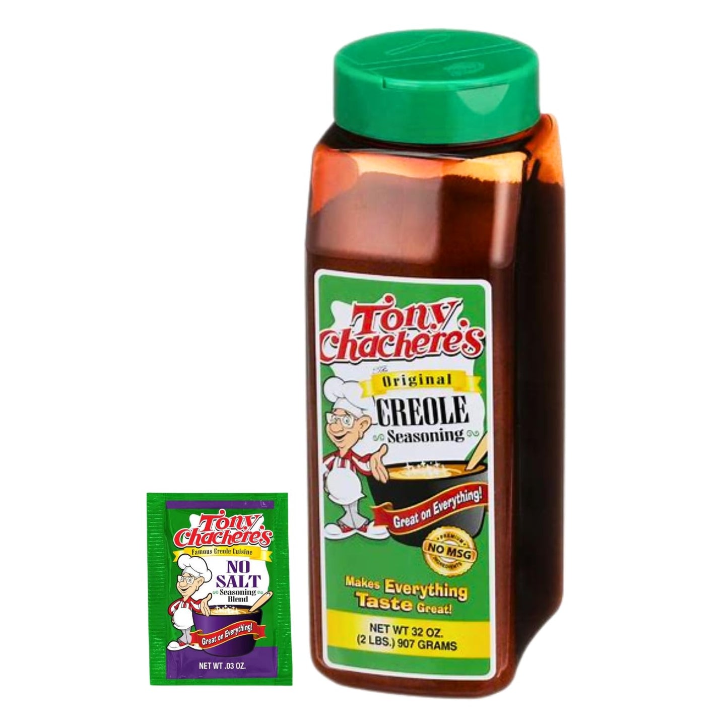 Tony Chachere's Creole Seasoning 32oz (1 Pack with No Salt Packet)