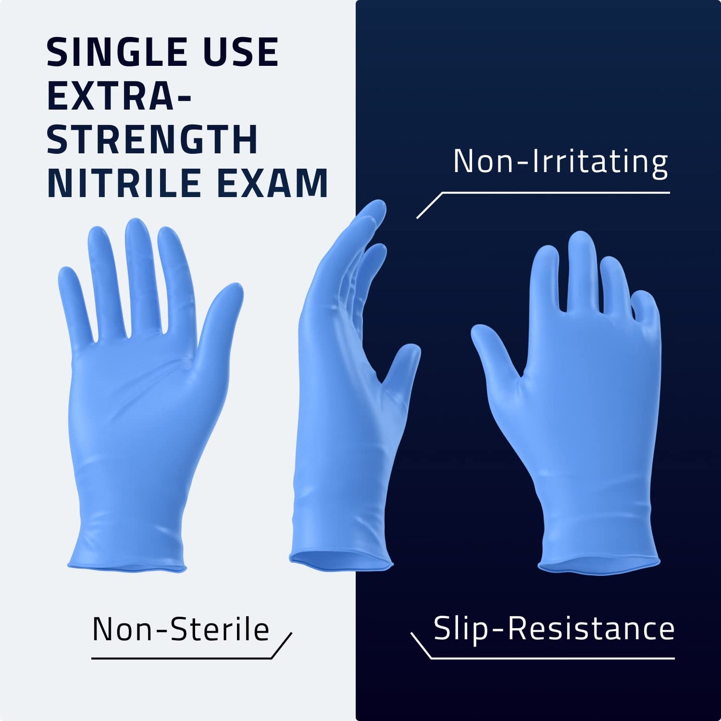 BLUZEN Blue Extra Strength Disposable Nitrile Gloves XLarge - Food and Medical Grade Disposable Gloves - Rubber and Latex Free Gloves - For Surgical