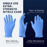 BLUZEN Blue Extra Strength Disposable Nitrile Gloves XLarge - Food and Medical Grade Disposable Gloves - Rubber and Latex Free Gloves - For Surgical