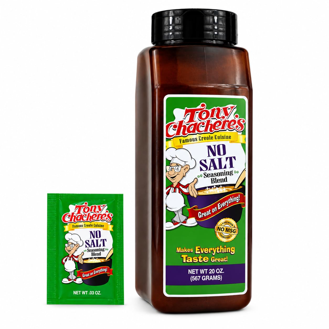 Tony Chachere's Creole Seasoning 20oz (No Salt+Packet)