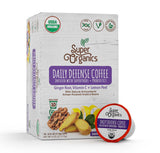 Super Organics Daily Defense Coffee - Organic Dark Roast Coffee K Cups with Superfoods and Probiotics (Keurig K-Cup Compatible), 10ct Single Serve