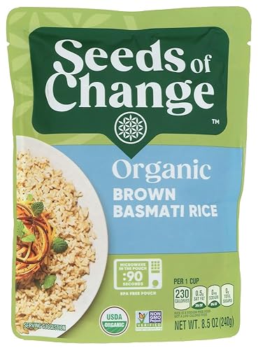 Seeds of Change Microwavable Rice, Whole Grain Brown Basmati Rice, 8.5-Ounce (Pack of 6)