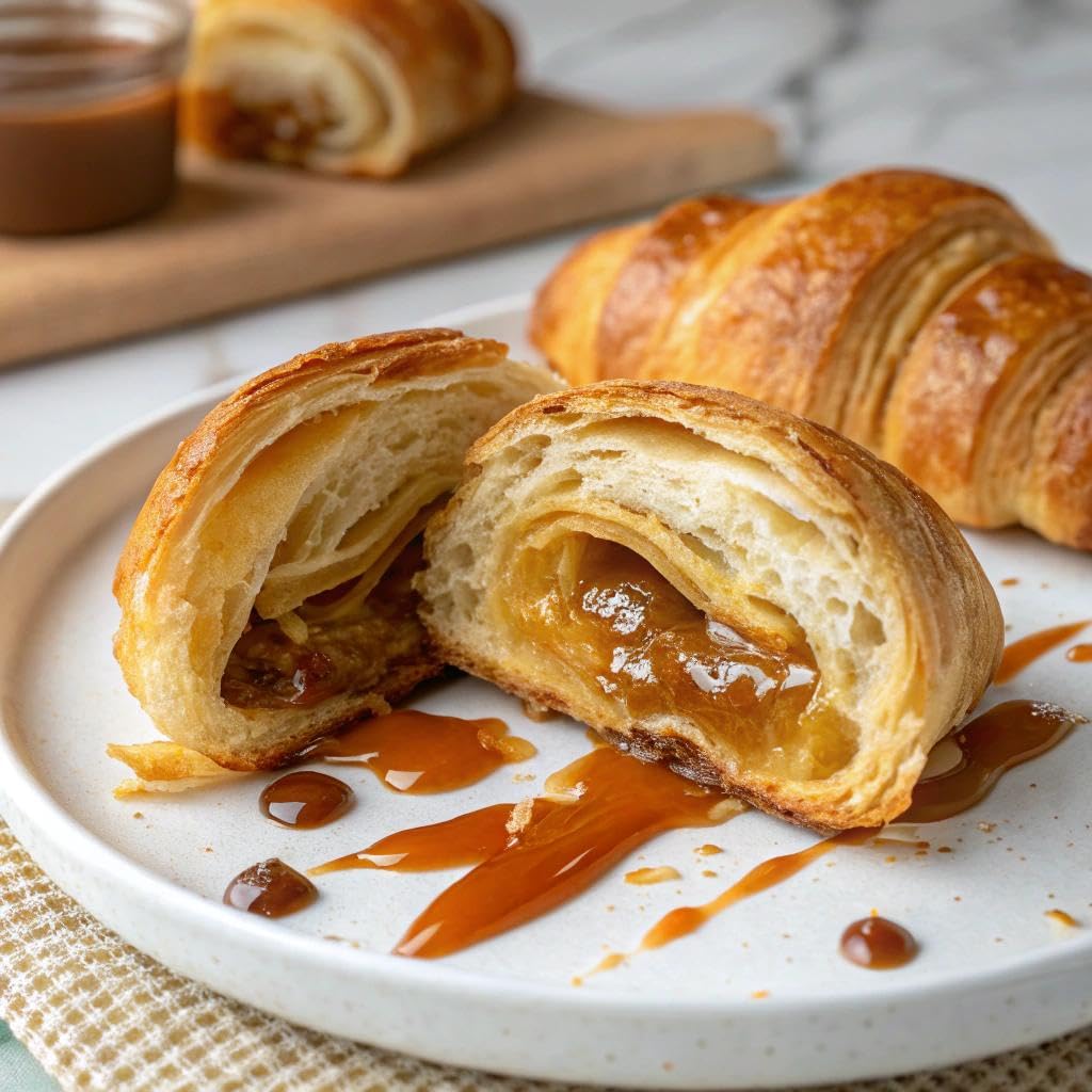 7Days Soft Croissant, Caramel - Dulce De Leche, Breakfast Pastry, Individually Wrapped On The Go Snack, Non-GMO (Pack of 6)