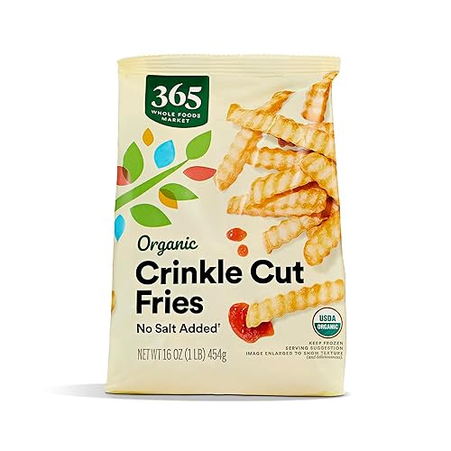 365 by Whole Foods Market, Organic Crinkle Cut French Fries No Salt Added, 16 oz, Frozen