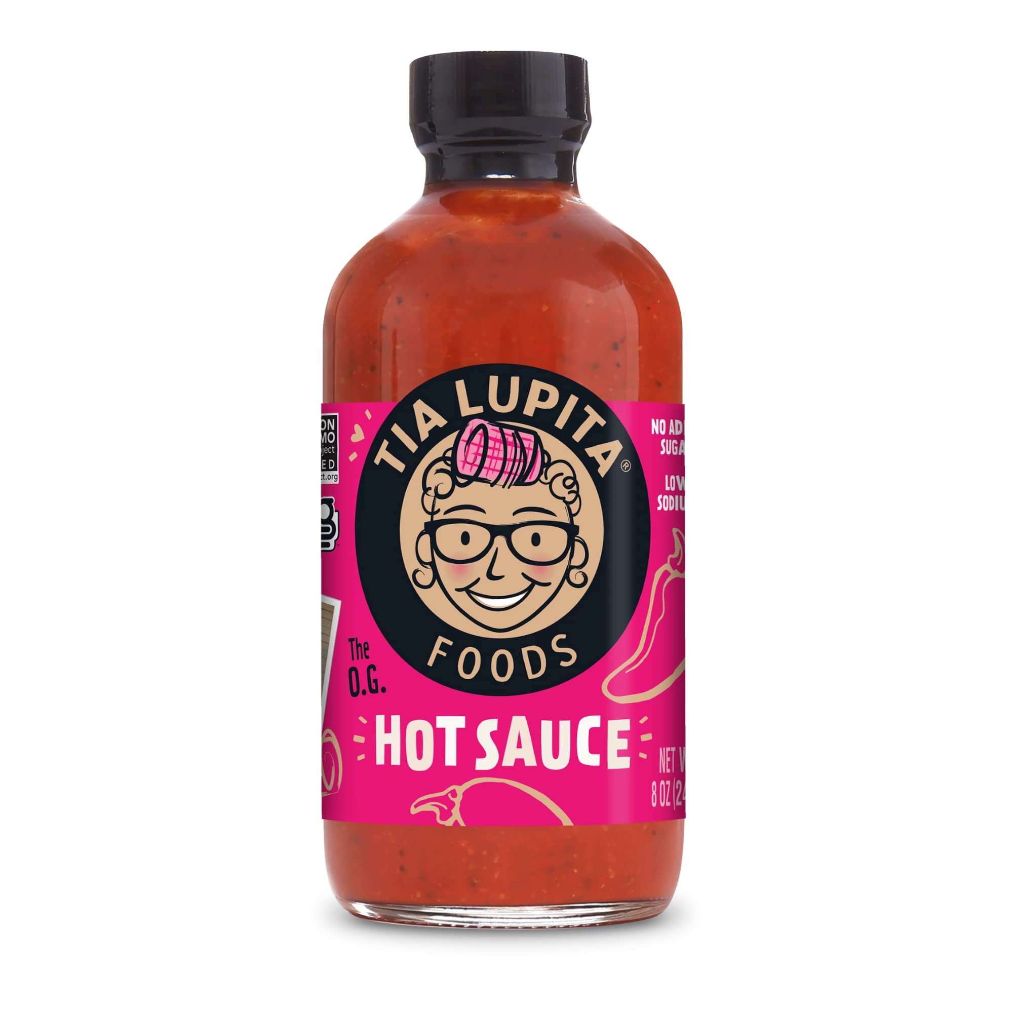 Tia Lupita Hot Sauce | 8 oz x 1 Bottle | Flavorful Heat, Medium Spice, Smoky with hints of Sweetness | Gluten Free, Non GMO, Sugar Free, Low Sodium