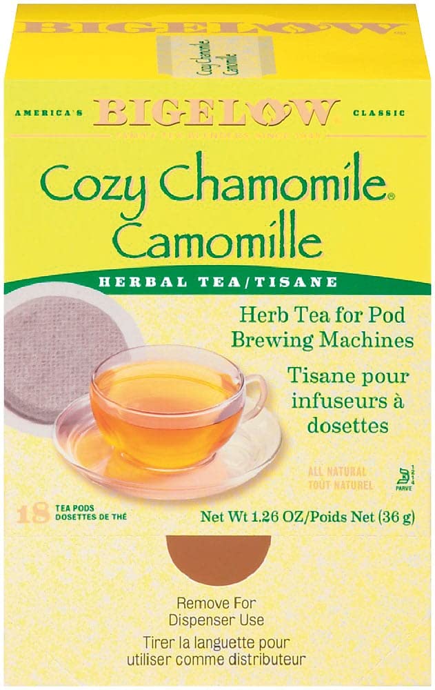 Bigelow 10906 Cozy Chamomile Herbal Tea Pods, 1.90 oz, 18/Box